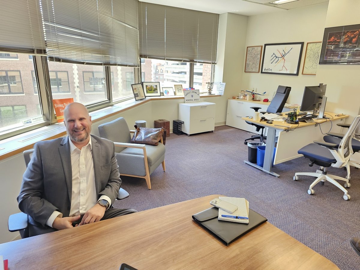 Jonathan Gulliver seated in his office at Park Square in Boston.
